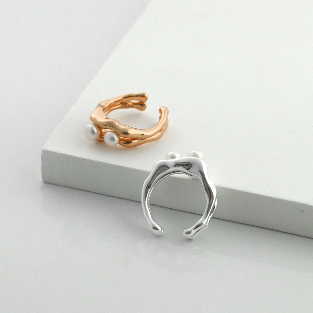 OPEN FASHION FRESHWATER PEARL SILVER RING