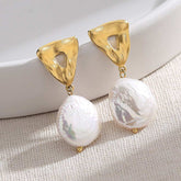 ROUND BAROQUE PEARL EARRINGS