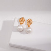 STERLING SILVER FRESHWATER PEARL DROP EARRINGS