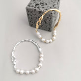 FRESHWATER PEARL STERLING SILVER BANGLE