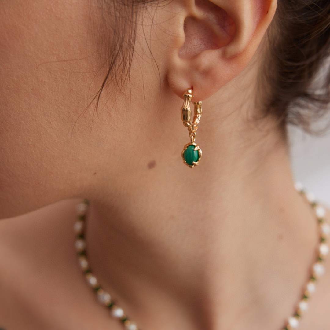 MALACHITE DROP EARRING