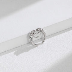 DOUBLE CHAIN DESIGN STERLING SILVER RING