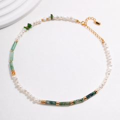 ELEGANT PEARL & AGATE STONE NECKLACE