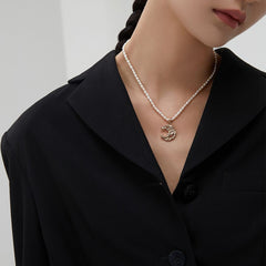 MOON SHAPE PENDANT NECKLACE