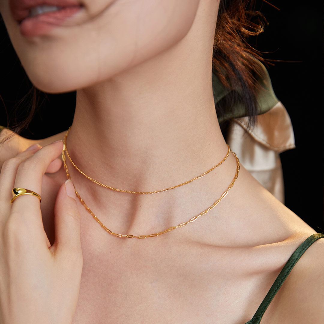 DOUBLE FRENCH CLAVICLE NECKLACE