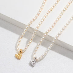 HEART PENDANT PEARL NECKLACE