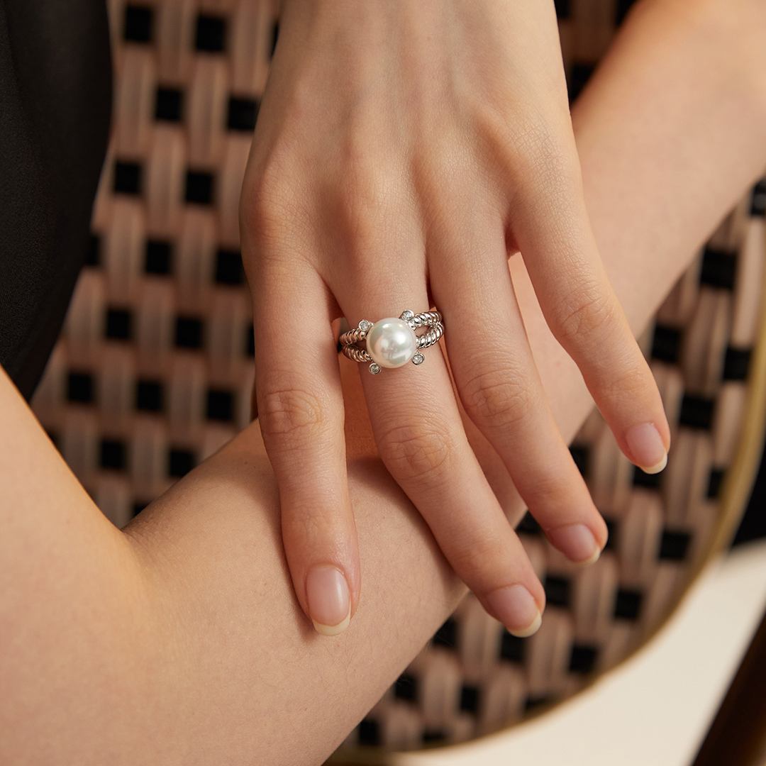 SINGLE ROUND PEARL RING