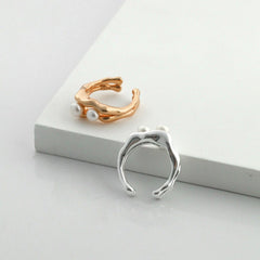 OPEN FASHION FRESHWATER PEARL SILVER RING