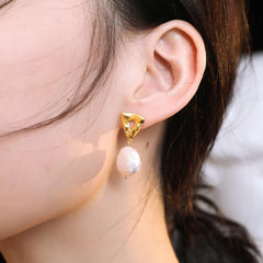  ROUND BAROQUE PEARL EARRINGS