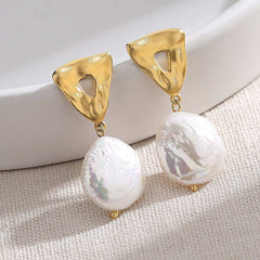  ROUND BAROQUE PEARL EARRINGS