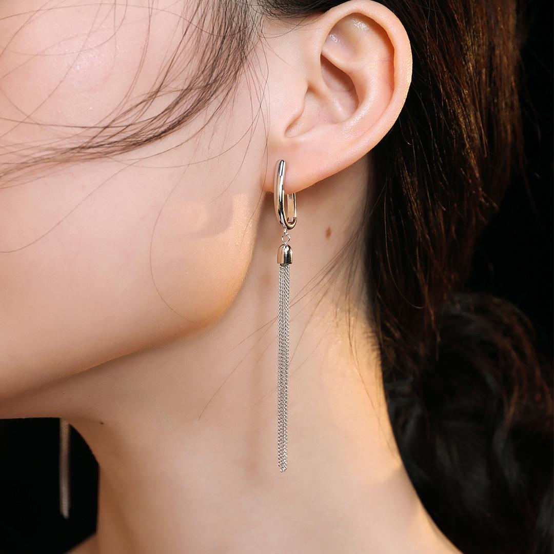 TASSELS SILVER EARRINGS