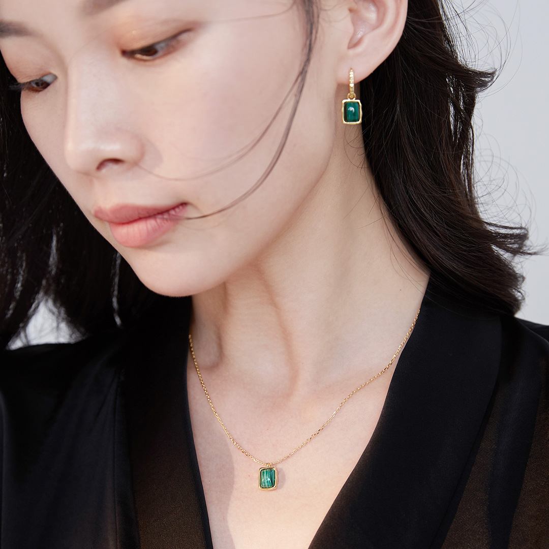 MALACHITE DROP EARRINGS