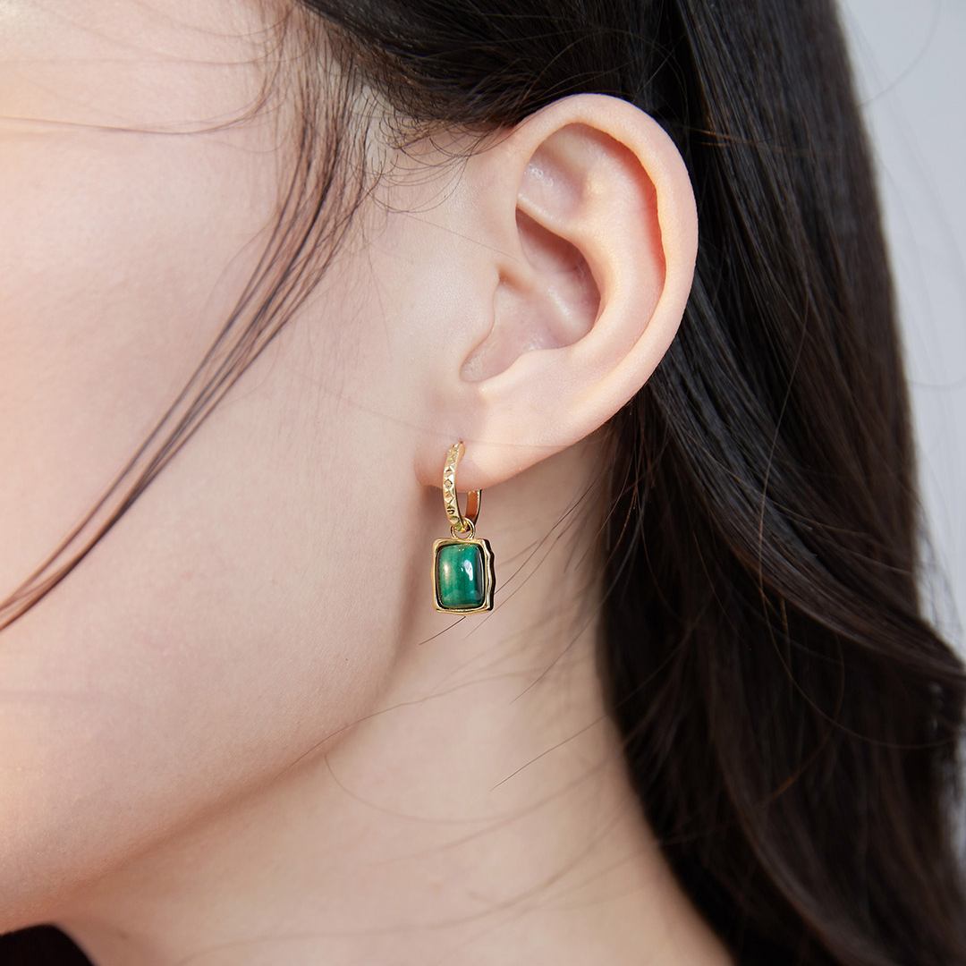 MALACHITE SILVER EARRINGS