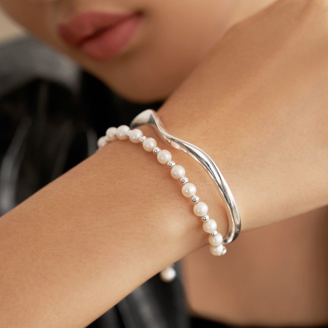 DOUBLE PEARL BRACELET/ BANGLE