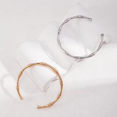 STERLING SILVER BAMBOO ADJUSTABLE BANGLE