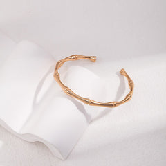 STERLING SILVER BAMBOO ADJUSTABLE BANGLE