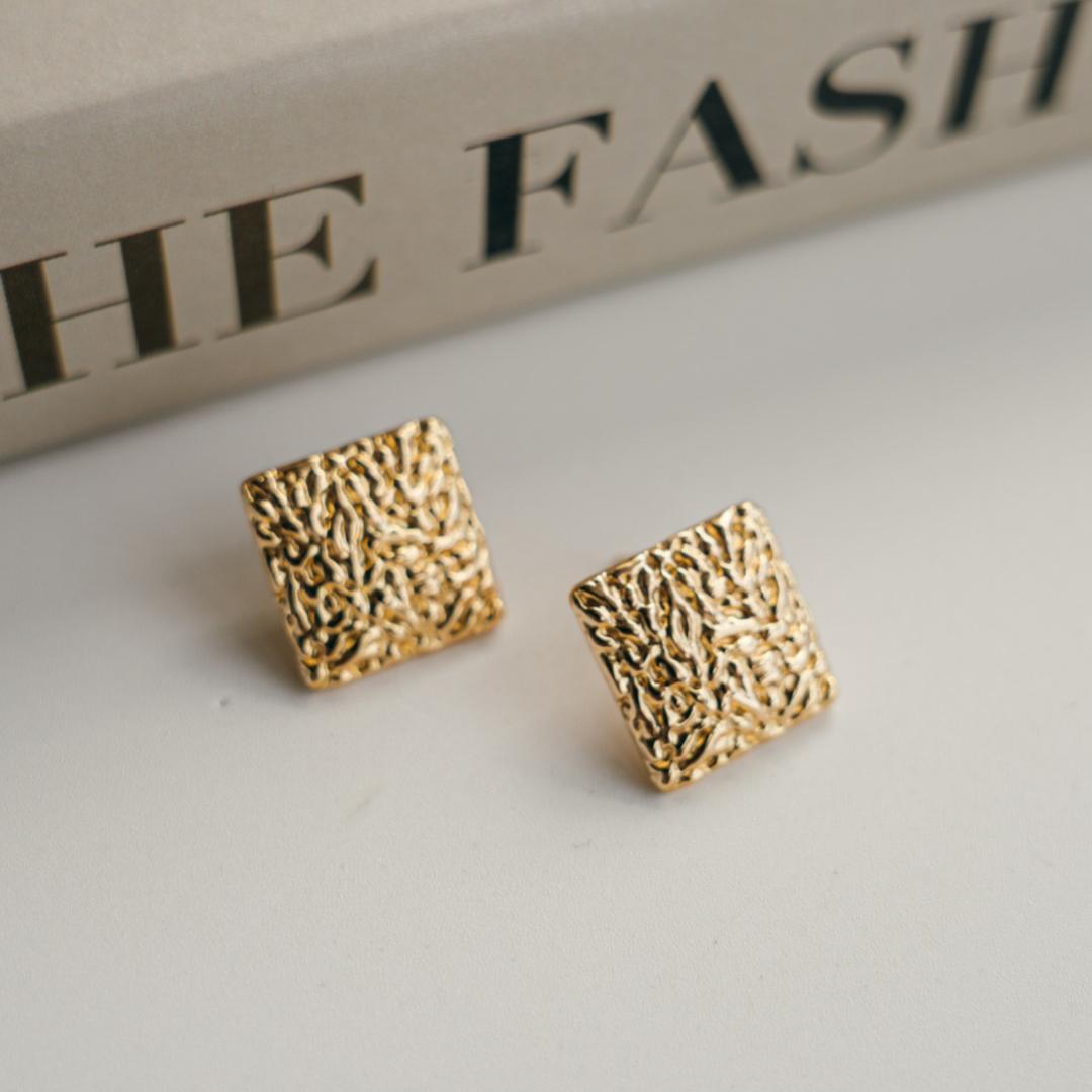 RETRO GOLDEN BLOCKS EARRINGS