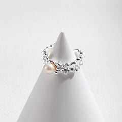 WAVE SINGLE PEARL RING