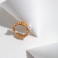 WAVE SINGLE PEARL RING