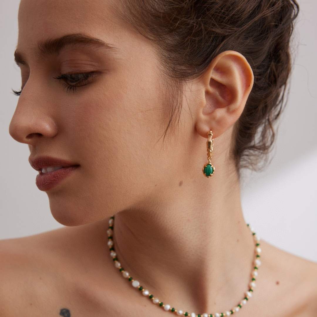 MALACHITE DROP EARRING