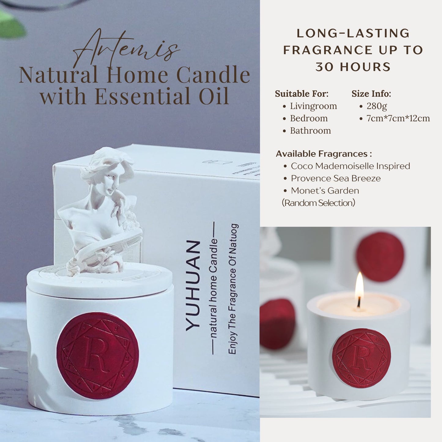 Candle with oil gift box