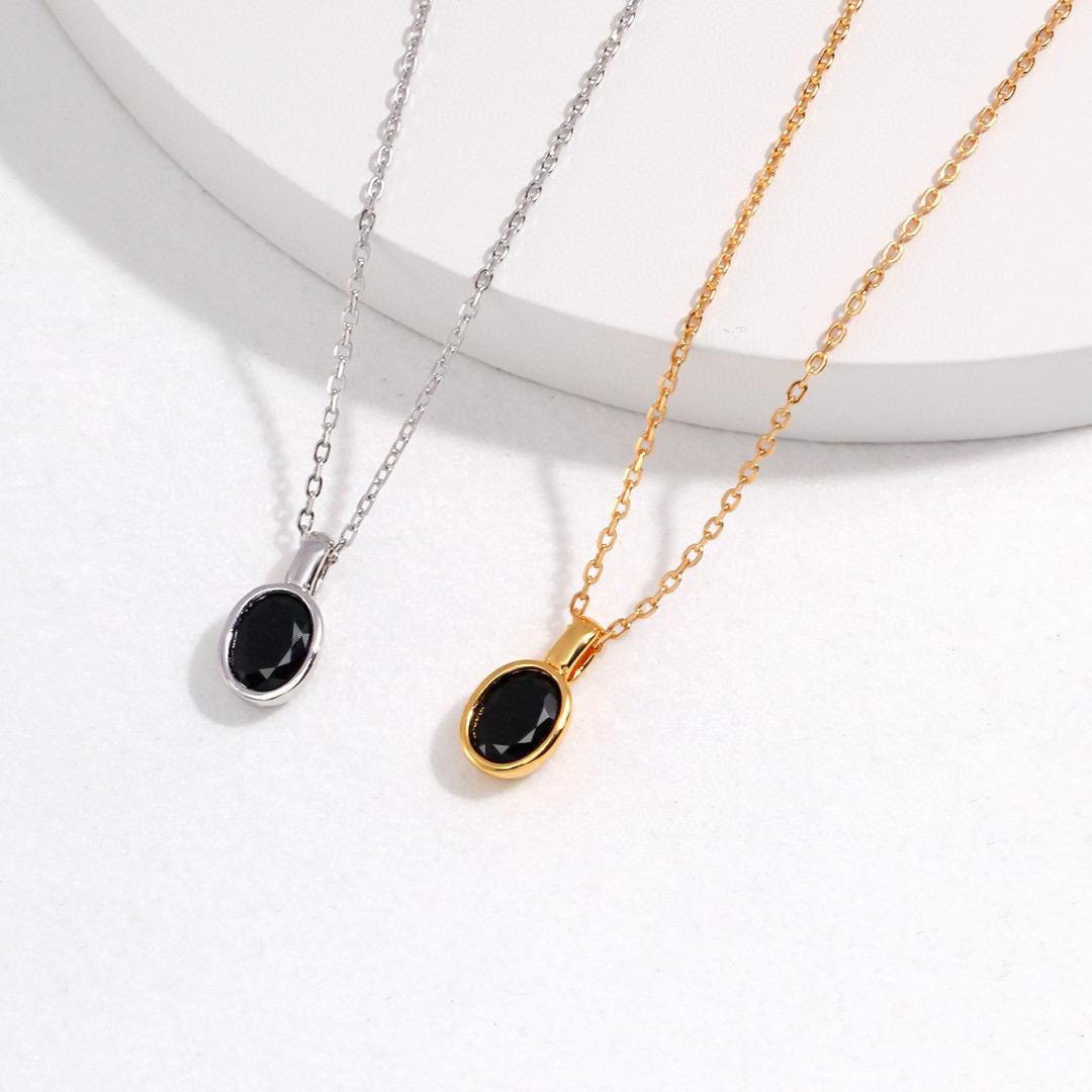 BLACK CZ STONE NECKLACE