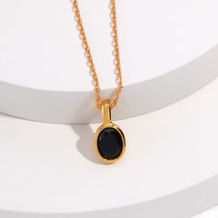 BLACK CZ STONE NECKLACE