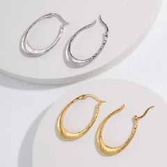 OVAL HOOP EARRINGS