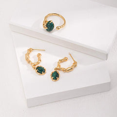 MALACHITE DROP EARRING