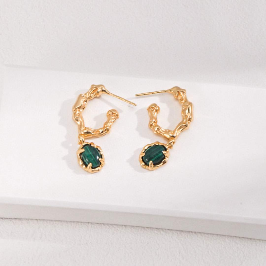 MALACHITE DROP EARRING