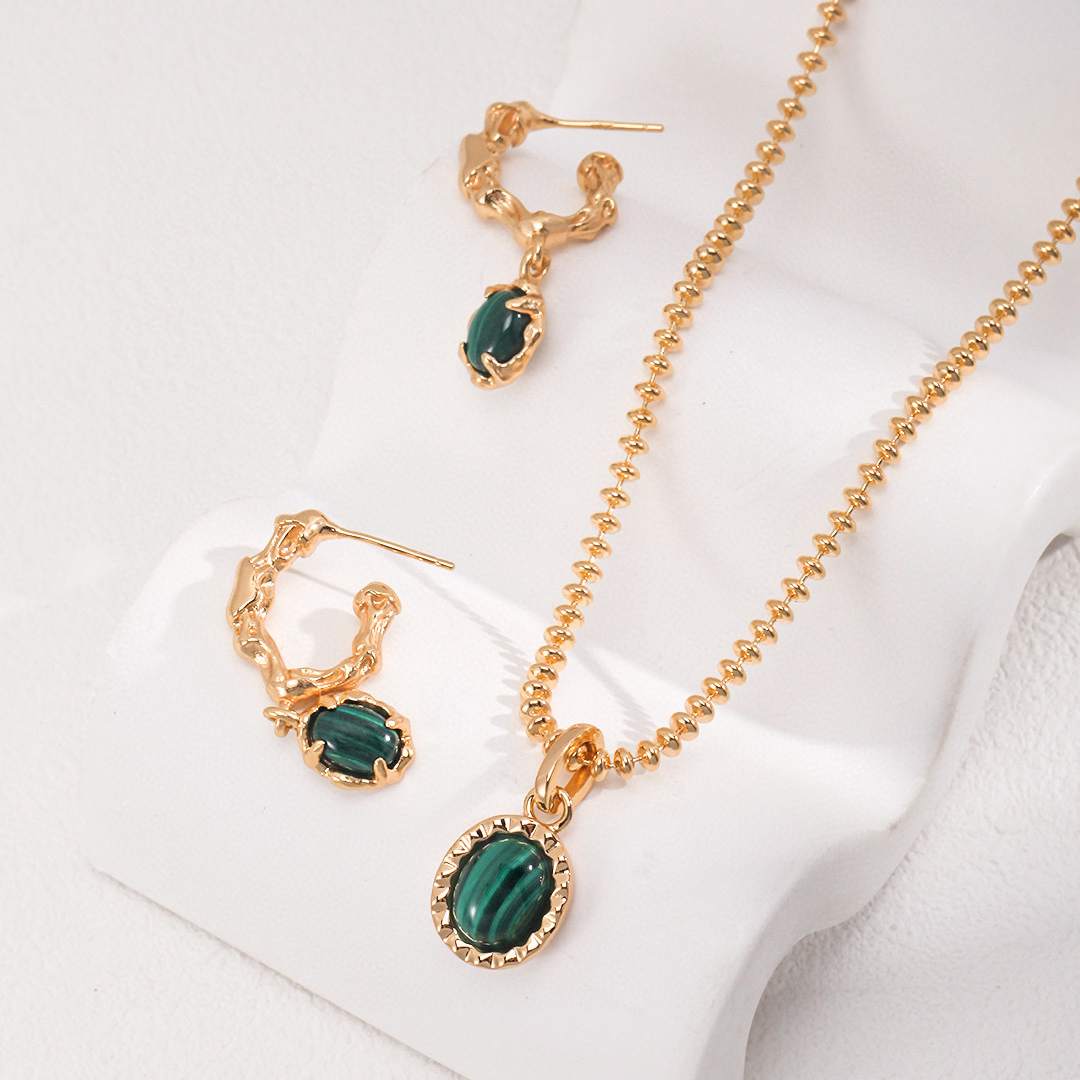 MALACHITE DROP EARRING