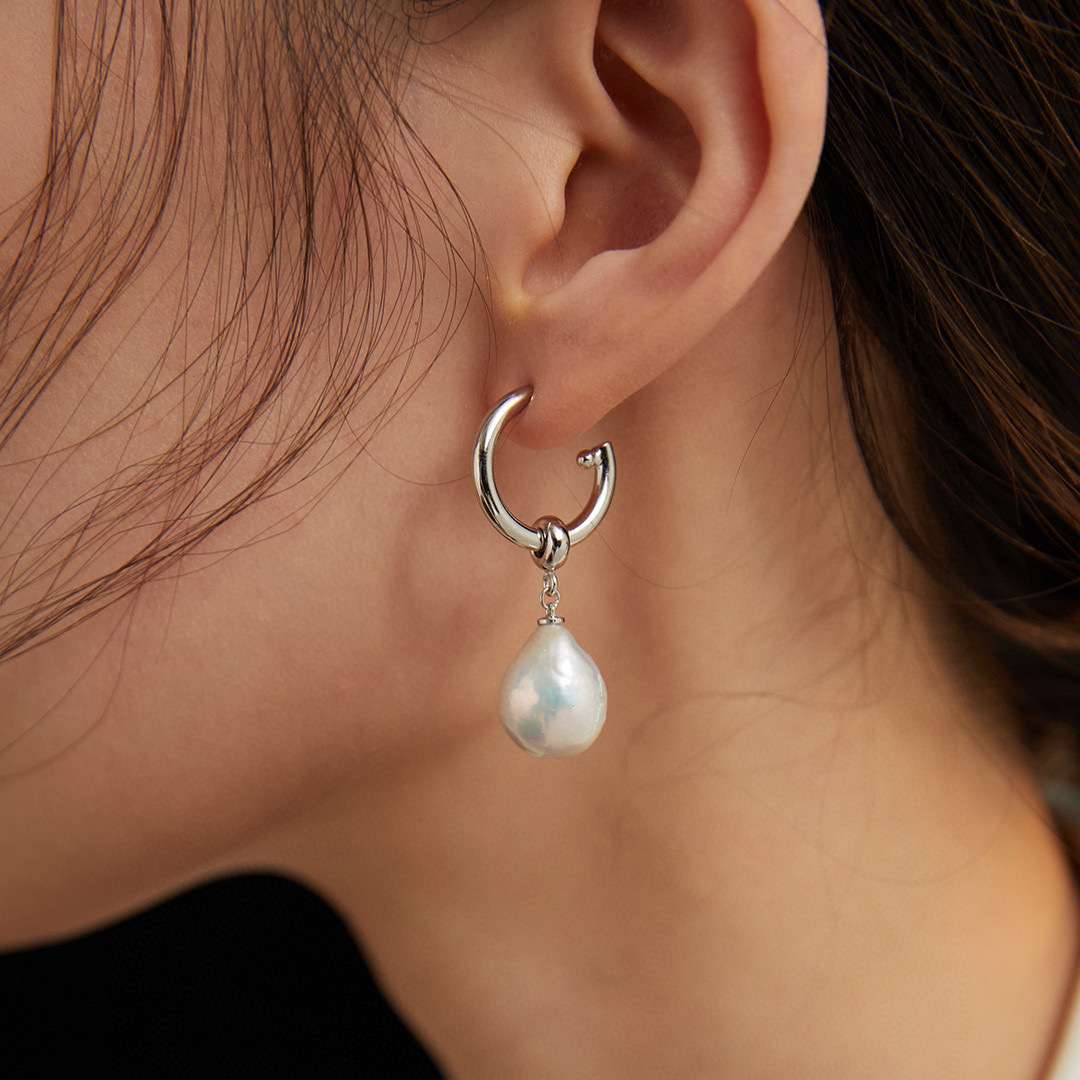 BAROQUE DROP PEARL EARRING- DUAL WEAR