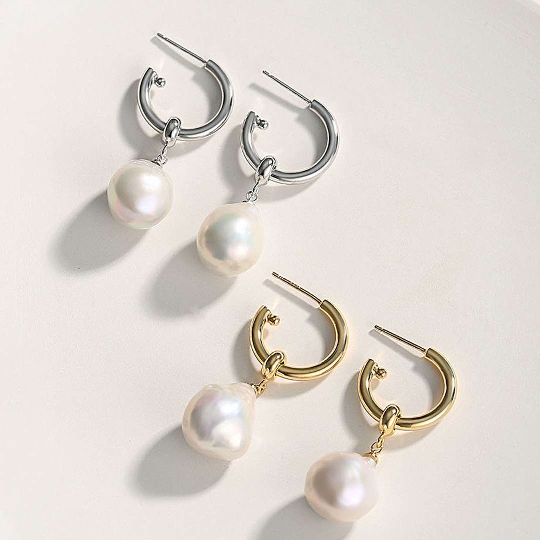 BAROQUE DROP PEARL EARRING- DUAL WEAR