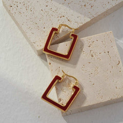 RED SQUARE HOOPS-DUAL WEAR