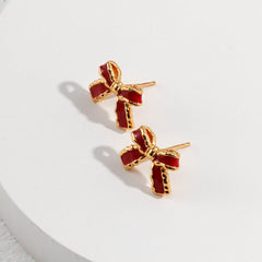 RED BOW STUDS