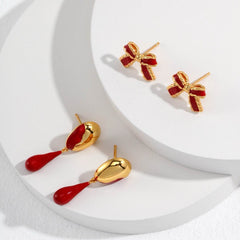 RED BOW STUDS