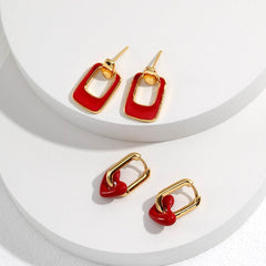 RED DROP EARRINGS