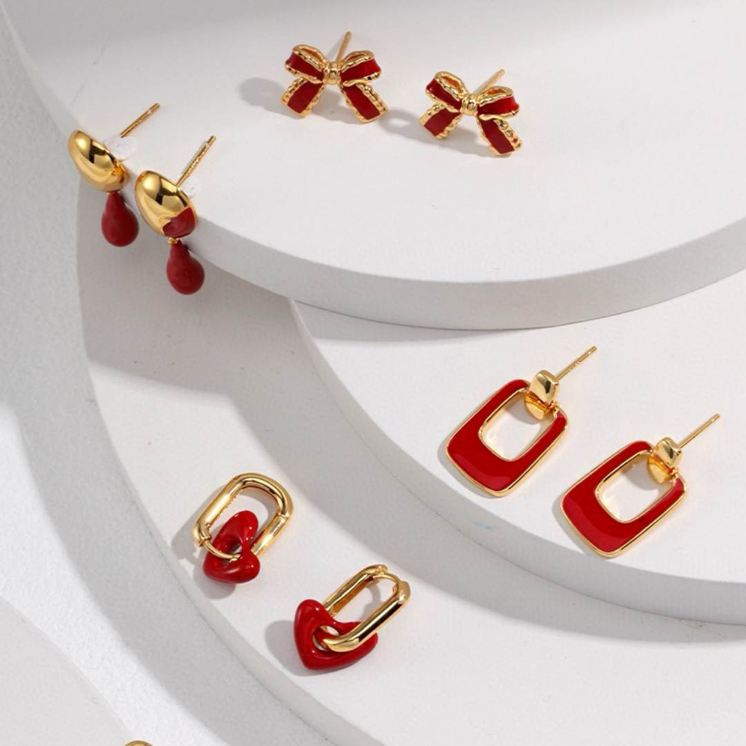 RED DROP EARRINGS