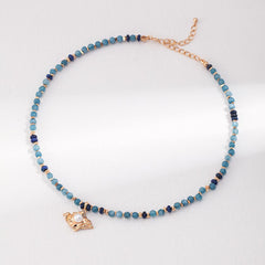 LAPIS LAZULI STONE PEARL NECKLACE