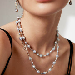 AKOYA BAROQUE SILVER GREY PEARLS NECKLACE