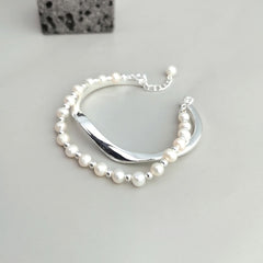 DOUBLE PEARL BRACELET/ BANGLE