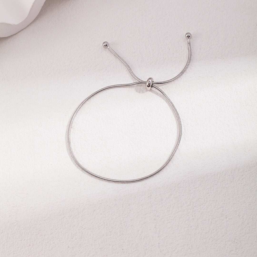 Sterling silver simple adjustable bracelet