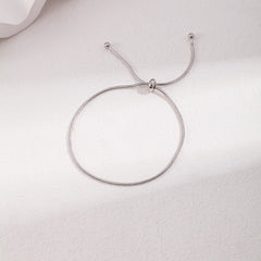 Sterling silver simple adjustable bracelet